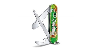 My First Victorinox Children Sets Animal Edition Pocket Knife with 9 Functions unboxing and demo [upl. by Boyse]