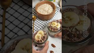 Chocolate overnight oats🍫 Healthy meal prepare for breakfast healthyfood overnightoats [upl. by Cirtemed944]