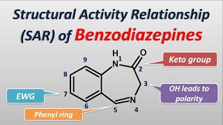 Structural Activity RelationshipsSAR of Benzodiazepines  Lorazepam clonazepam [upl. by Merv744]