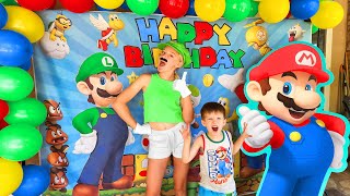 Prestons Super Mario Bros in Real Life Birthday Party [upl. by Johppa]