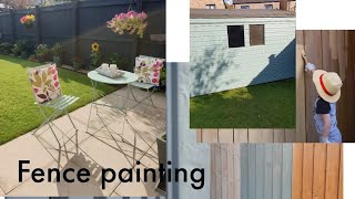 Garden fence painting cuprinol Urban Slate [upl. by Ahsiel]