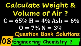 Calculate Weight And Volume of Air For Coal Combustion Engineering Chemistry 2 [upl. by Johathan]