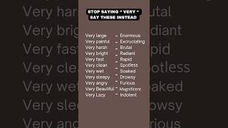 Stop saying “ Very “ english vocabulary englishlanguage learnenglish education [upl. by Robert]