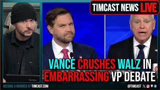 Vance COOKED Walz In VP Debate Democrat PANICS After Moderators PROVE HE LIED  Timcast News [upl. by Upali]