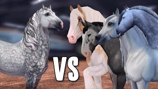 Percheron VS Friesian Finnhorse Clydesdale Irish Cob gaits amp animations in Star Stable Online [upl. by Amye]