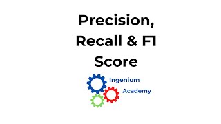 Precision Recall amp F1 Score  Machine Learning  Ingenium Academy [upl. by Elimaj]