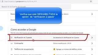 Deshabilitar verificación 2 pasos [upl. by Daniella366]