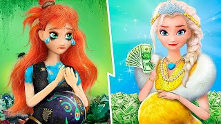 Broke Anna vs Rich Elsa with Their Babies  30 Frozen Doll DIYs [upl. by Fredette944]