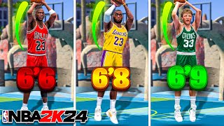 NBA 2K24 UPDATE  BEST 6’56’9 JUMPSHOTS  BIGGEST GREEN WINDOW JUMPSHOTS in NBA 2K24 NEXT GEN [upl. by Aelrac]