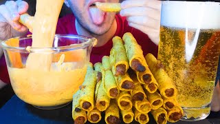 SPICY CHEESE SAUCE CRUNCHY TAQUITOS FEAST  ASMR NO TALKING   NOMNOMSAMMIEBOY [upl. by Kitty]