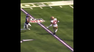 Justin Jefferson with a 97yard touchdown catch from Sam Darnold vs San Francisco 49ers [upl. by Aschim]