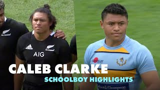 The devastating schoolboy rugby highlights of New Zealand rugby star Caleb Clarke  RugbyPass [upl. by Huberman]