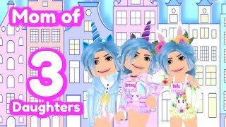 Mommy Of 3 Daughters Moves To Unicorn City in Bloxburg Bloxburg Family Roleplay Story [upl. by Marquita]