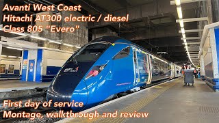 Avanti WC Class 805 First day in public service [upl. by Ardnait388]