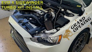 Evo X Sidewinder Turbo Kit Install [upl. by Cand20]