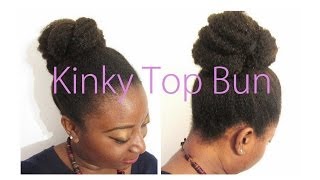 CHEVEUX CREPUS 4C  Tuto coiffure Kinky Top Bun en 5 mn [upl. by Eyahsal]