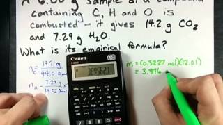 Empirical Formula from Combustion  Carbon Hydrogen AND oxygen [upl. by Ayle]