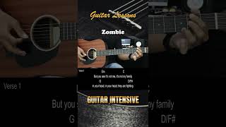 Zombie  The Cranberries  EASY Guitar Lessons for Beginners  Chords amp Strumming Pattern [upl. by Harhay408]