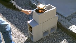 The quot4 Blockquot Rocket Stove  DIY Rocket Stove  ConcreteCinder Block Rocket Stove  Simple DIY [upl. by Tavia]