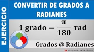 CONVERTIR DE GRADOS A RADIANES 𝛑𝟏𝟖𝟎 𝐫𝐚𝐝 [upl. by Vanni395]