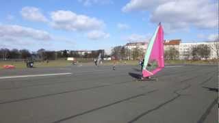 extreme 2 Meter Longboard Windskaten  landsurfing [upl. by Orr703]