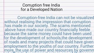 corruption Free India developed nation essay essay on corruption Free India developed nation [upl. by Hime]