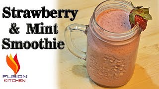 Mint Strawberry Smoothie  Strawberry And Mint Smoothie Recipe  Summer Cooler Drink Recipe [upl. by Nojram145]