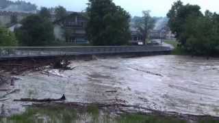 Hochwasser ThurSitter in Bischoffszell am 162013 [upl. by Eimma]