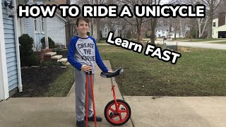 HOW TO RIDE A UNICYCLE LEARN FAST [upl. by Barrington]