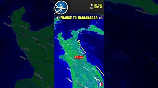 🇫🇷 France to Madagascar Air France Adventure  Flight Path Animation 🇲🇬✈️ [upl. by Nirda]