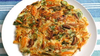 Vegetable Pancake Yachaejeon 야채전 [upl. by Naujad]