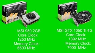 MSI GTX 1050 Ti 4GB vs MSI GTX 950 2GB [upl. by Livvie355]