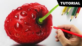 Drawing CHERRY with Color pencil  Tutorial for BEGINNERS [upl. by Alleroif]