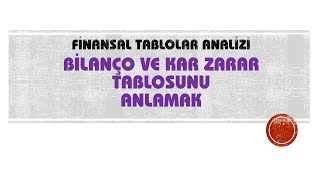 Finansal Tablolar Analizi 2 Analize Giriş [upl. by Ecirpac]