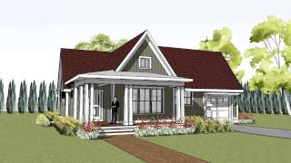 Simple yet unique cottage house plan with wrap around porch  Hudson Cottage [upl. by Leirraj]