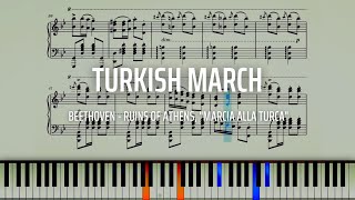 Turkish March Marcia Alla Turca  Beethoven  Piano Sheet Music [upl. by Dlarrej]