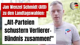 „AltParteien schustern VerliererBündnis zusammen“  Jan Wenzel Schmidt AfD zu den Landtagswahlen [upl. by Elma]