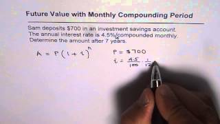 Future Value with Monthly Compounding Period [upl. by Oshinski685]