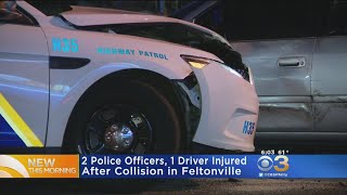 2 Police Officers 1 Person Injured After Crash In Feltonville [upl. by Eiralam]