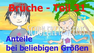 schulfritzTeens  Brüche Teil 31  Anteile bei beliebigen Größen [upl. by Airak]