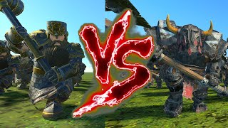 Hammerers VS Black Orcs Total War Warhammer 3 [upl. by Negiam]