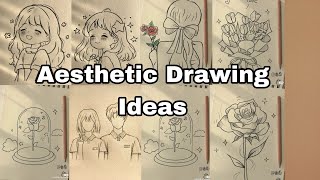 Very Easy Aesthetic Drawing  Aesthetic Drawing For Beginners [upl. by Arob]