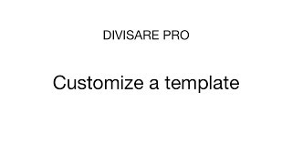 DIVISARE WEBSITES · CUSTOMIZE TEMPLATE [upl. by Anawyt94]