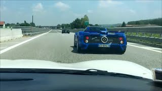 Chasing 2 Pagani Zonda S on Highway [upl. by Zuleika]