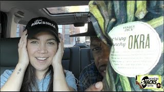 Trader Joes Crispy OKRA chips with Lauren Toyota from HOTFORFOOD [upl. by Keefe]