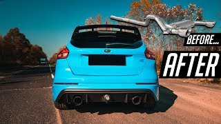 2018 Ford Focus RS Mk3 Scorpion exhaust before  after comparison  LOUD POPS [upl. by Orville]