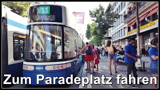 Tramfahrt vom HBBahnhofstrasse zum Paradeplatz Zürich [upl. by Isawk]