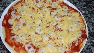 بيتزا بالكروفيت pizza au crevette recette [upl. by Drandell]