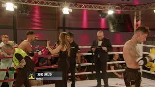 Tadhg English Interview with Sophia Picton after his Muay Thai victory on LeapFrog Fight Night [upl. by Ariada]