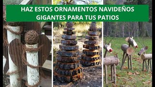 Haz tú misma estos adornos navideños gigantes con troncos y ramas para tus patios [upl. by Llewellyn]